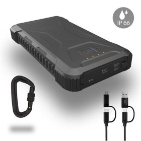 20; 000mah Rugged & Waterproof 18W Power Delivery USB-C Port Power Bank. Portable Phone Charger with Flashlight. Compatible with iPhone;  Samsung